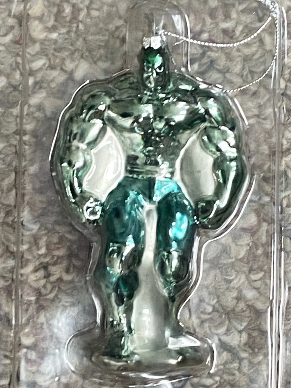 2008 Marvel Incredible Hulk Blown Glass Christmas Tree Holiday 4.5